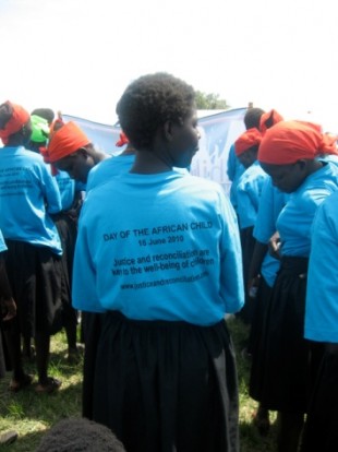 A girl participates in the Gulu district Day of the African Child celebrations, 2010